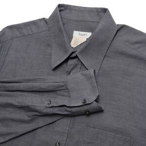 Bagutta Button Front Shirt Mens 17.5 Grey Cotton Made Italy Business Casual